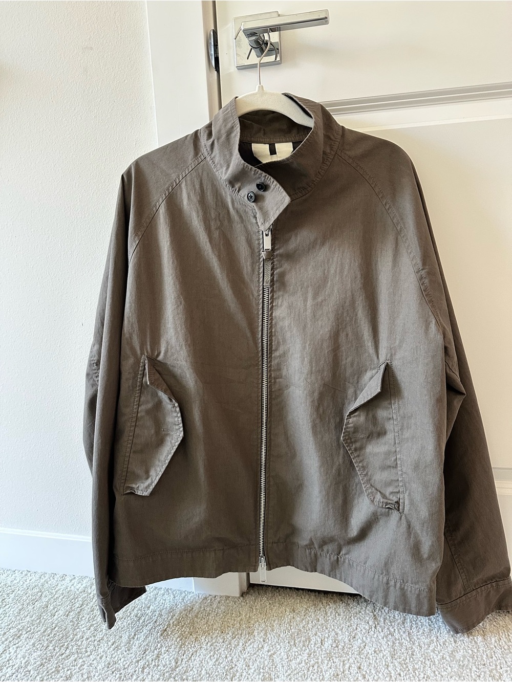 Arket Men's Taupe Zip-Front Lightweight Jacket